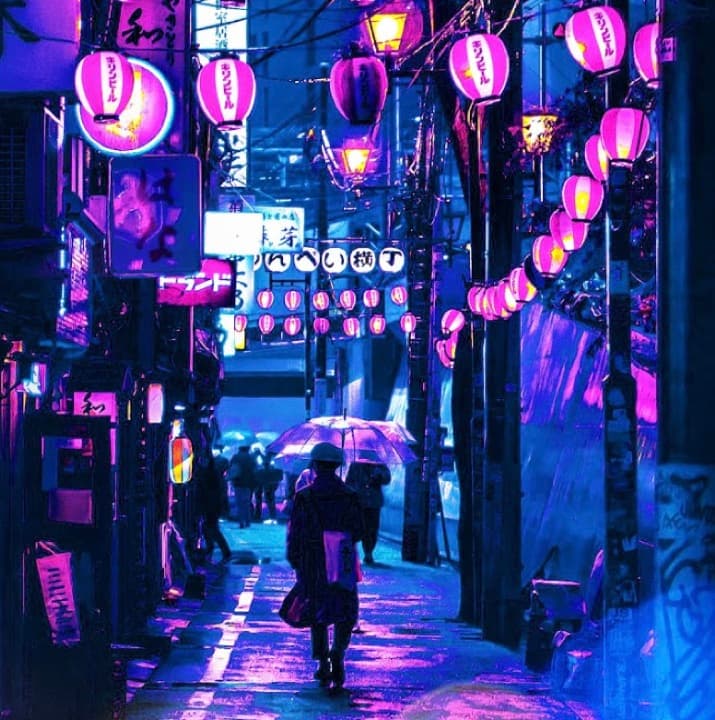 Photo converted with the Cyberpunk filter